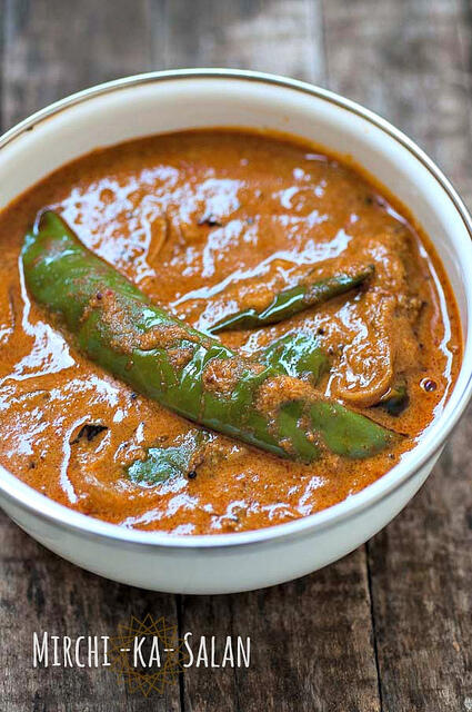 Mirchi Ka Salan Recipe - Hyderabadi Mirchi Ka Salan for Biryani ...