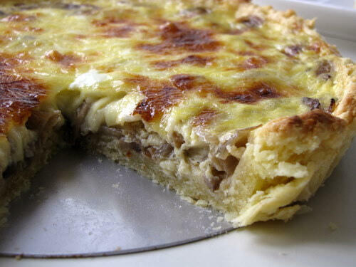 Golden Onion Mushroom Quiche Recipe