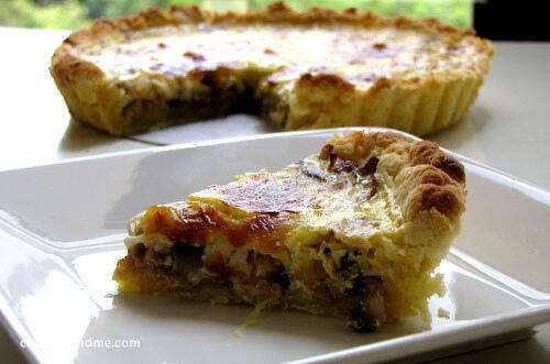 Golden Onion Mushroom Quiche Recipe