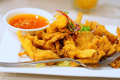 Thai Battered Oyster Mushrooms with Citrus Sauce