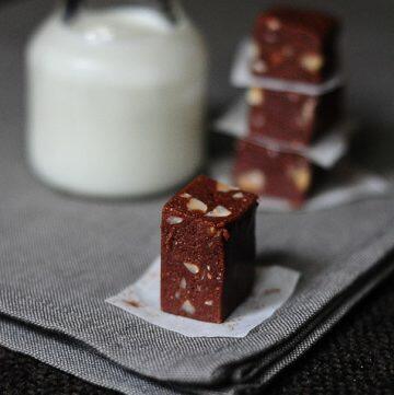 eggless no bake biscuit brownie