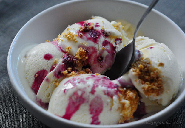 Blueberry Cheesecake Ice Cream Recipe, Eggless Step by Step