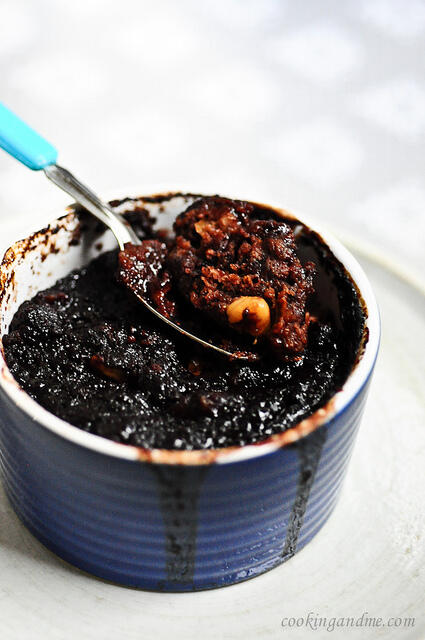 Eggless Chocolate Coffee Self Saucing Pudding Recipe