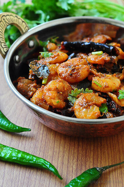 Kerala-Style Prawn Roast Recipe - Prawns or Chemmeen Roast Kerala-Style