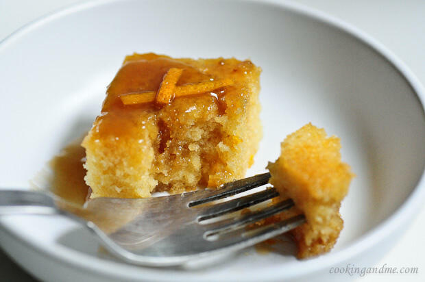 One-Bowl Orange Cake with Toffee Sauce