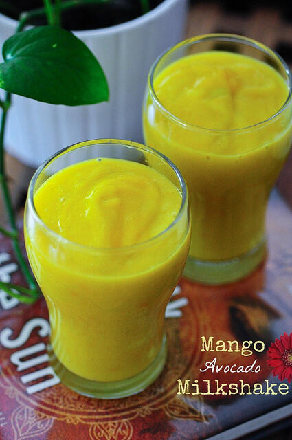 Mango and Avocado Milkshake Recipe