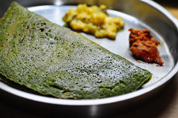 Spinach Adai | Keerai Adai Recipe