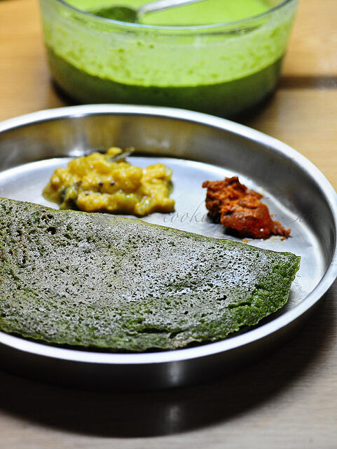 Spinach Adai | Keerai Adai Recipe