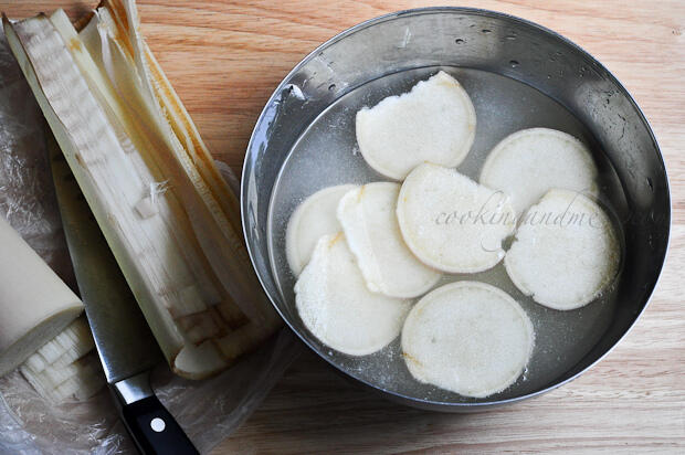 How to prepare banana stem for cooking