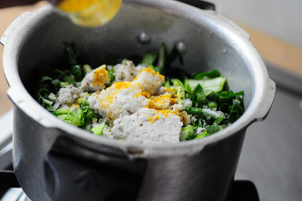 Bok Choy Dal Curry-Bok Choy with Lentils