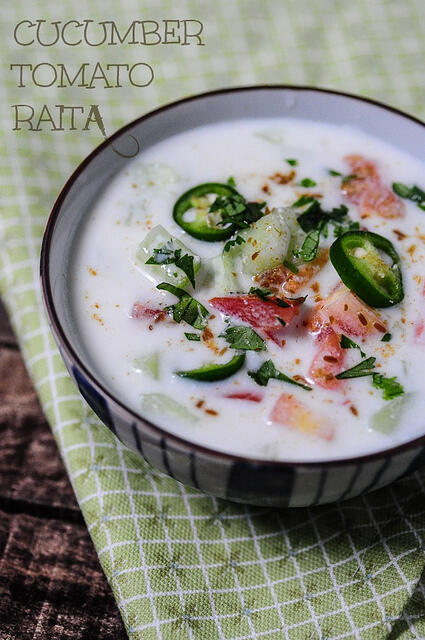 Cucumber Tomato Raita Recipe | Indian Raita Recipes