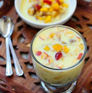 Fruit Custard Recipe, Fruit Salad with Custard Sauce