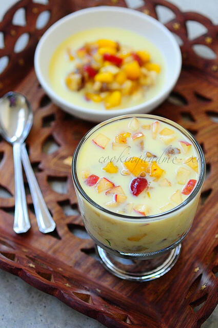 Fruit Custard Recipe-Fruit Salad Recipe with Custard Sauce