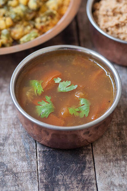 easy instant south indian tomato rasam recipe