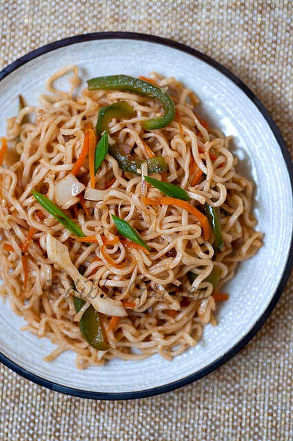 Vegetable Noodles Recipe - Indian Chinese Veg Noodles Recipe