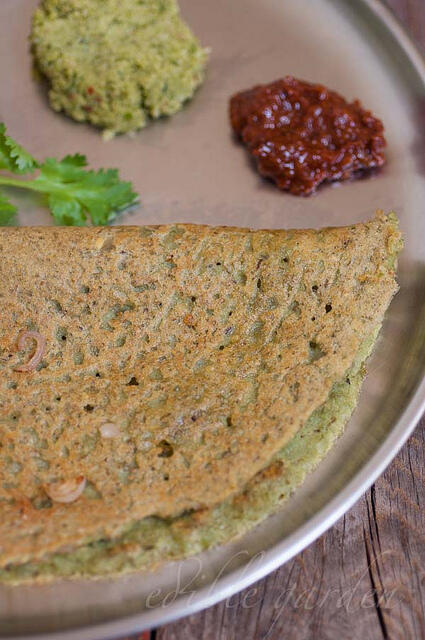 Andhra Pesarattu Recipe, Pesarattu with Green Moong Dal