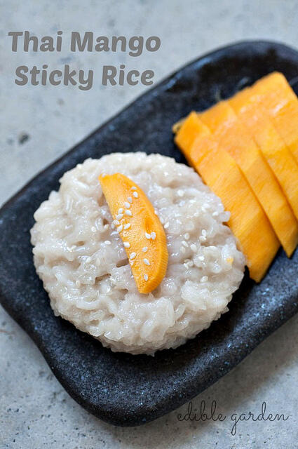 Thai Mango Sticky Rice Recipe ~ Thai Dessert with Sticky Rice & Mangoes Thai Mango Sticky Rice Dessert Recipe