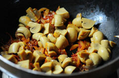 dingri dolma-mushroom paneer curry