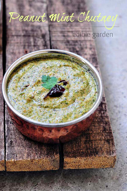 peanut mint chutney-peanut chutney with mint