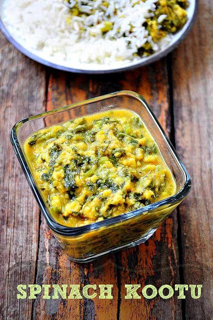 Spinach Kootu Recipe - South Indian Kootu Recipe with Spinach spinach kootu-keerai kootu-south indian kootu recipe