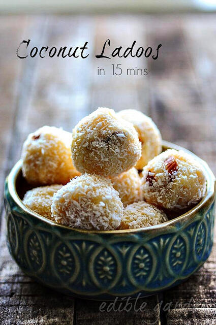 15-Min Coconut Ladoo Recipe - Coconut Laddu Sweet for Diwali coconut ladoo-coconut laddu-easy diwali sweets