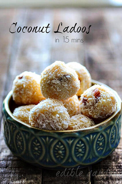 coconut ladoo-coconut laddu-easy diwali sweets