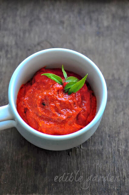 Red Capsicum Chutney Recipe - Red Chutney with Capsicum