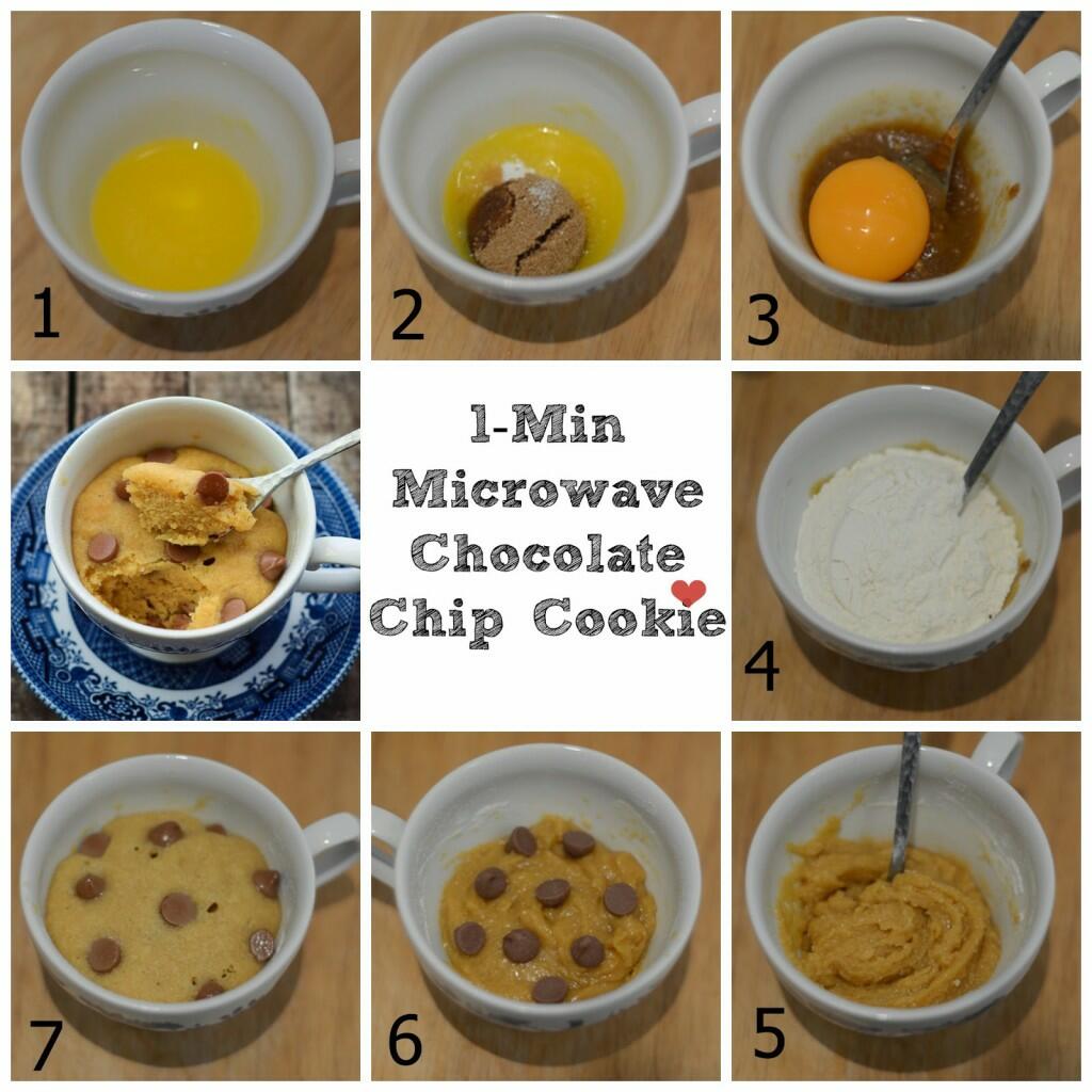 1 minute microwave chocolate chip cookie recipe