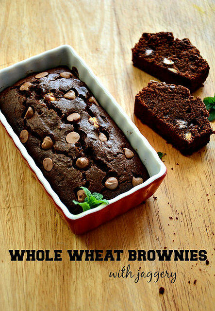 whole wheat brownie-atta jaggery brownie recipe