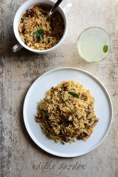 mushroom pulao-mushroom pulao recipe