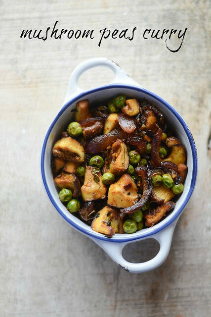 Dry Mushroom Peas Masala Recipe, Step by Step mushroom peas masala dry recipe