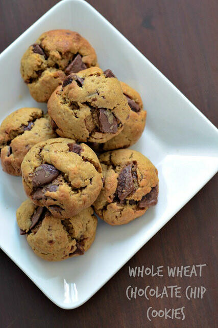 Whole wheat chocolate chip cookies, step by step recipe