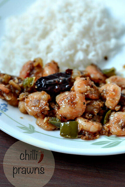 Dry Chilli Prawns Recipe - How to make Indian Chilli Prawns chilli prawns recipe, step by step