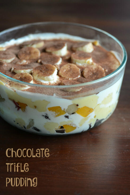 easy trifle recipe, trifle pudding with chocolate cake