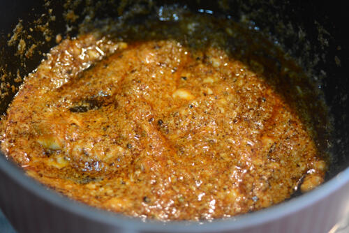 Now add the freshly ground whole spices spices or biryani masala. I added about 2 tbsp of it Fry for 30 seconds