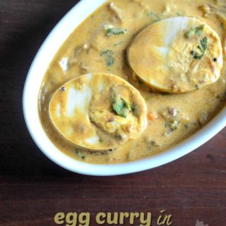 egg curry with coconut milk, coconut milk egg curry recipe