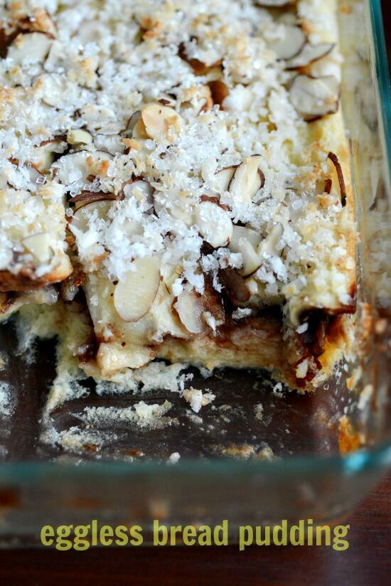 eggless bread pudding recipe with banana chocolate chips