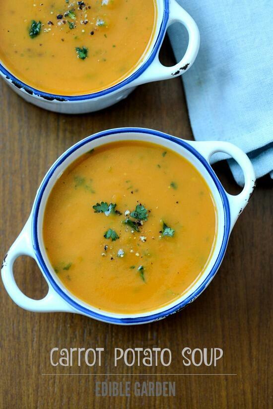 carrot potato soup, healthy indian soup recipes