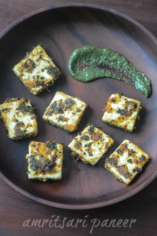 amritsari paneer tikka recipe, paneer amritsari