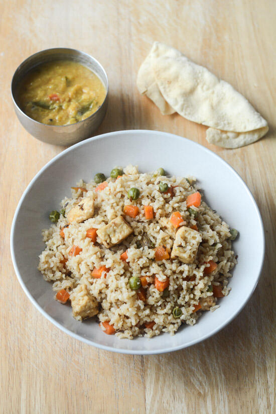 vegetable paneer biryani with brown rice recipe