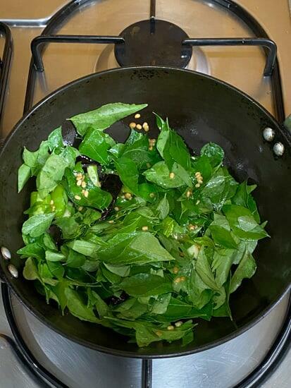 Curry leaves thogayal recipe