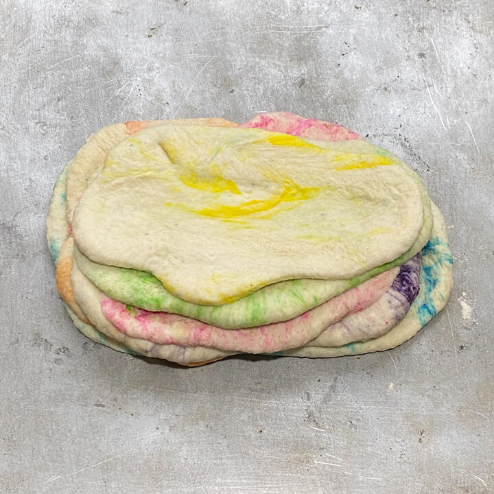 rainbow swirl bread dough stack