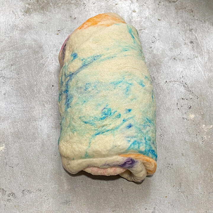 rainbow swirl  bread loaf shaping