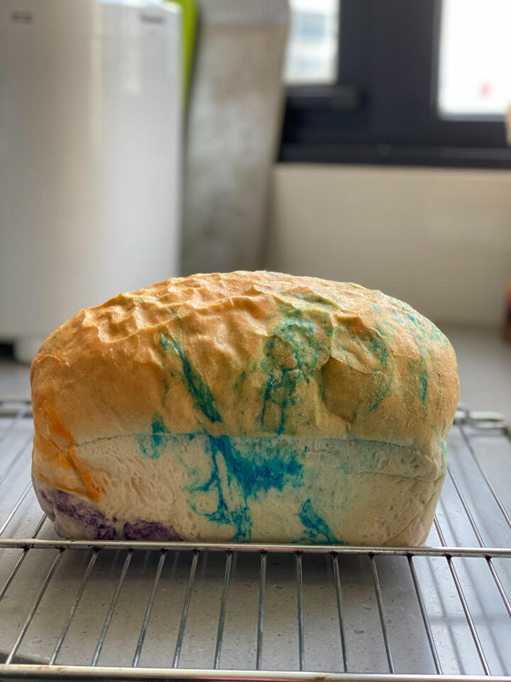 baked rainbow swirl bread
