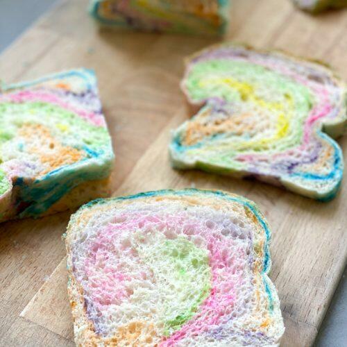 Rainbow Swirl Bread Recipe Step by Step - Edible Garden