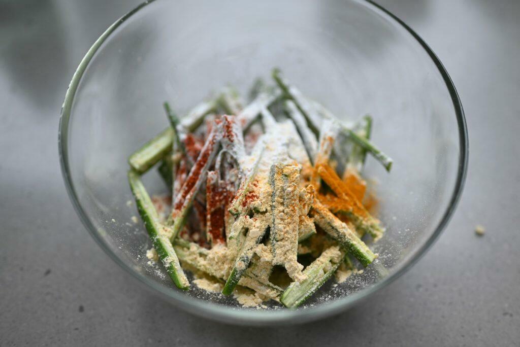 air fryer okra fry kurkuri bhindi