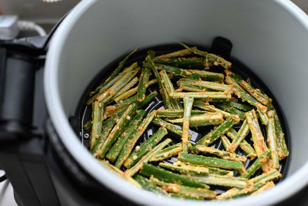 air fryer okra fry kurkuri bhindi