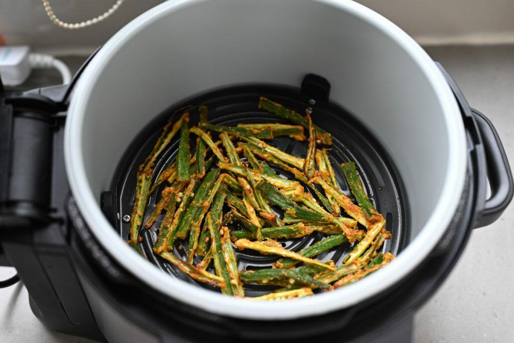 air fryer okra fry kurkuri bhindi