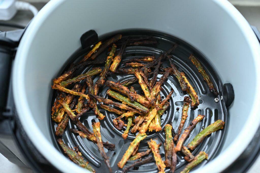 air fryer okra fry kurkuri bhindi