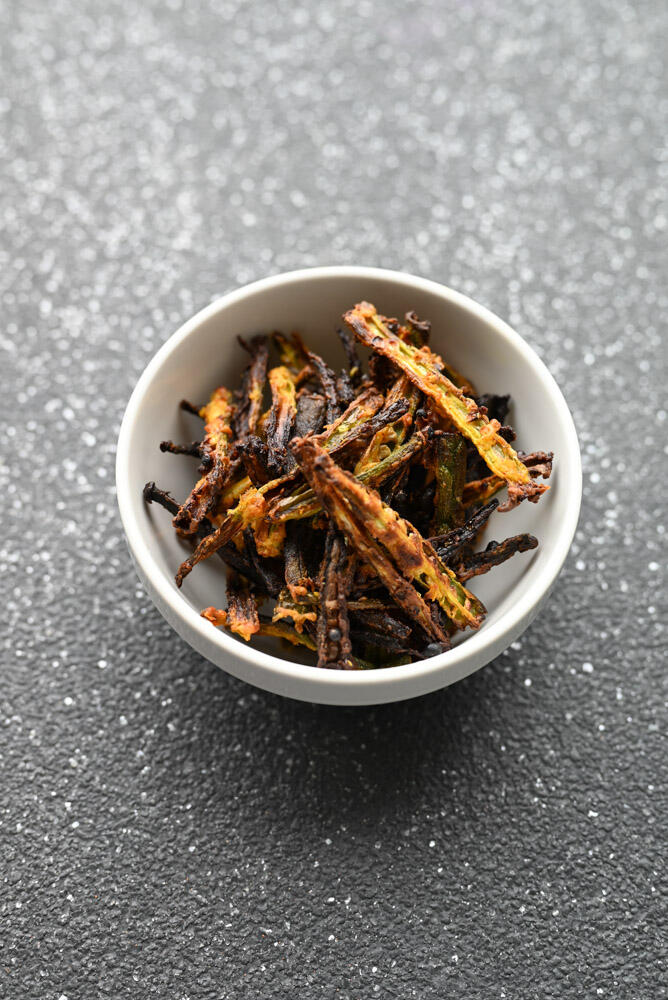 air fryer okra fry kurkuri bhindi